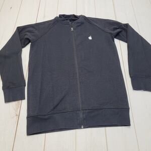 Apple Employee black double knit full zip jacket sweater embroidered logo